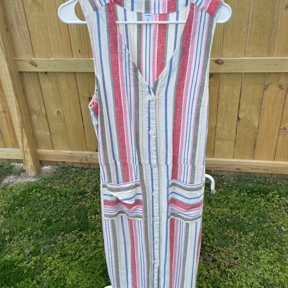 Old navy striped linen dress new with tags